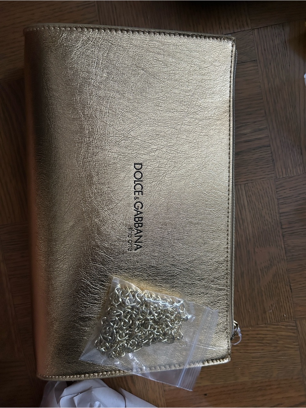 Dolce & Gabbana Metallic Gold Leather bag with Chain